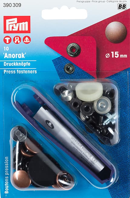 Кнопки "Anorak" медь 15мм (10шт) undefined