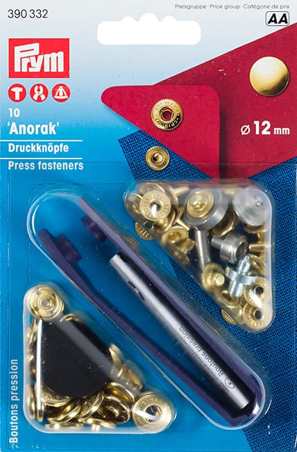 Кнопки "Anorak" золотистый 12мм (10шт) undefined