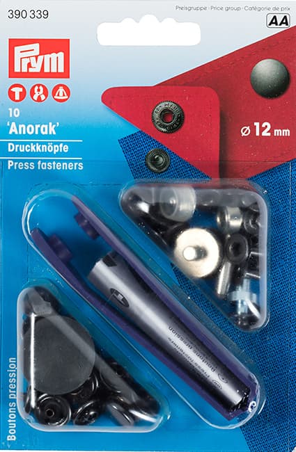 Кнопки "Anorak" черный 12мм (10шт) undefined