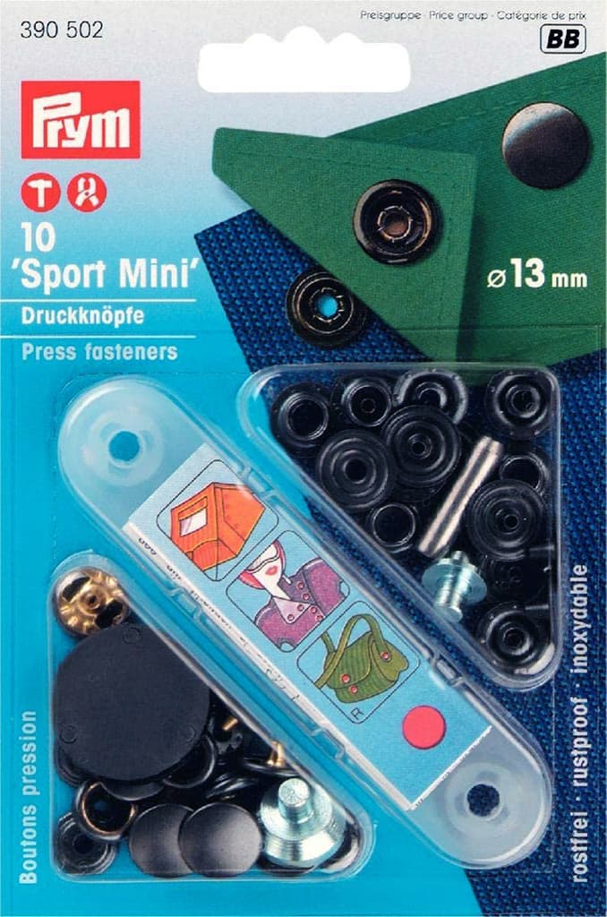 Кнопки Sport Mini 13мм (10шт) черные
