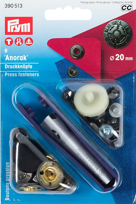 Кнопки "Anorak" с рисунком "Слияние" темное серебро 20мм (6 шт) undefined