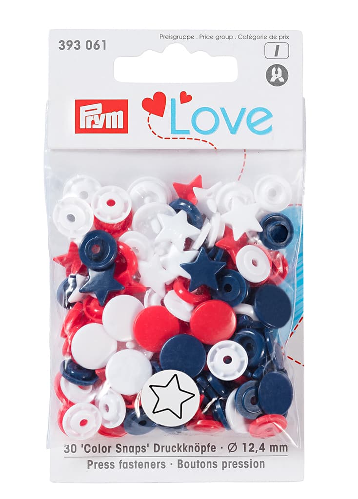 Кнопки Prym Love  "Color Snaps" круглые оранжевые, розовые, фиолетовые