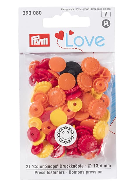 Кнопки Prym Love  "Color Snaps" цветок желтый, красный, оранжевый undefined