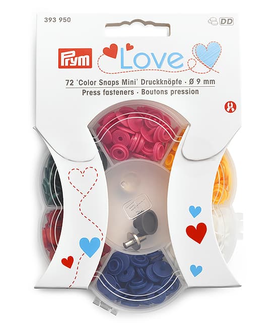 Набор кнопок Prym Love "Color Snaps Mini" + набор инструментов, 9мм, 6 цветов undefined