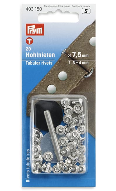 Клёпки-хольнитены для материала толщиной 3-4мм серебристые d7.5мм 20шт undefined