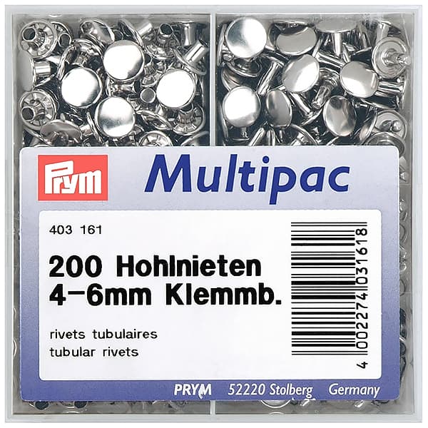 Клепки-хольнитены для материала толщиной 4-6мм серебристые (multipac, 200шт) undefined