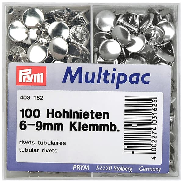 Клепки-хольнитены для материала толщиной 6-9мм серебристые (multipac, 100шт) undefined