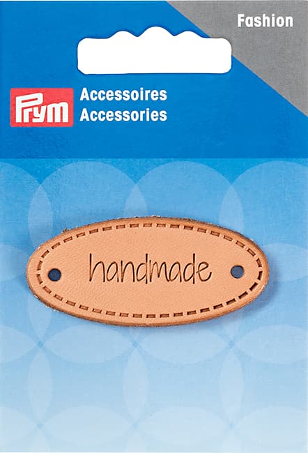 Этикетка "Handmade" овальная, кожаная undefined