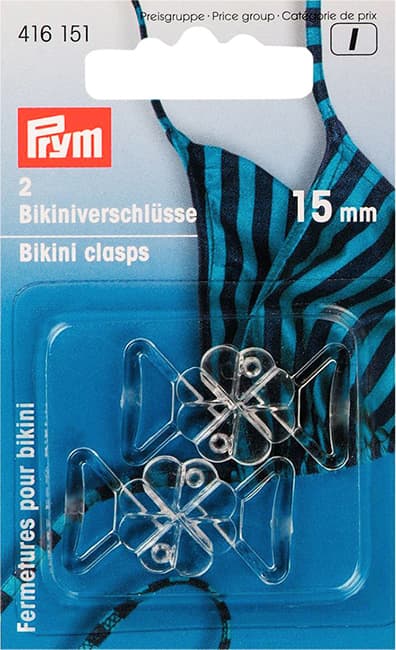 Застежки для бикини "Клевер" прозрачные 15мм 2шт undefined