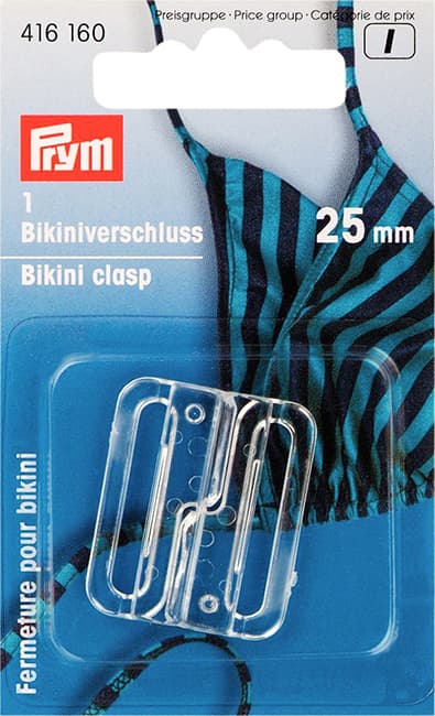 Застежка для бикини "Крючки" прозрачная 25мм 1шт undefined