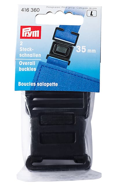 Застежки для комбинезонов черные пластмассовые 35 мм, 2шт undefined