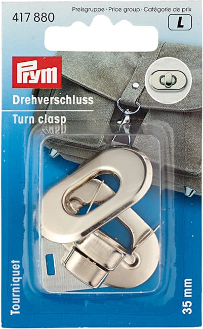 Поворотный замок для сумки 35х20мм серебристый undefined