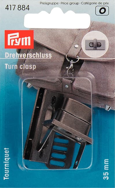 Поворотный замок для сумки 35х17мм цвета состаренного серебра матовый undefined