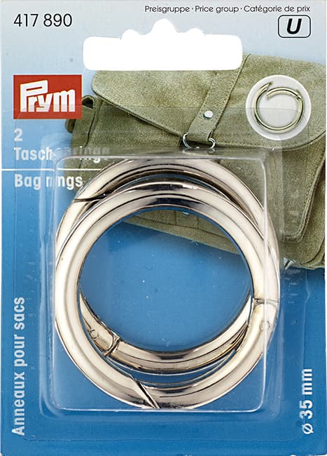 Кольца для сумки 35мм 2шт серебристые undefined