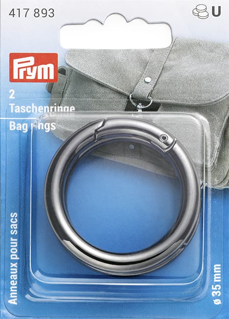 Кольца для сумки 35мм 2шт цвет оружейного металла undefined