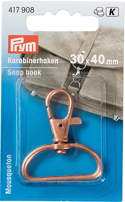 Карабин для сумки 30х40мм розовое золото undefined