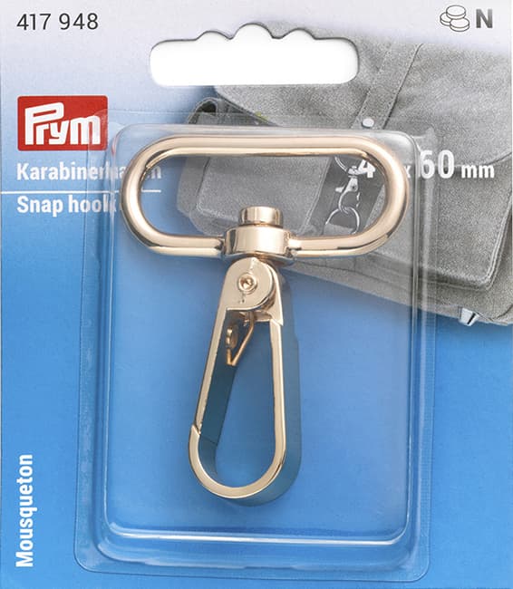 Карабин для сумки 40х60мм светлое золото undefined