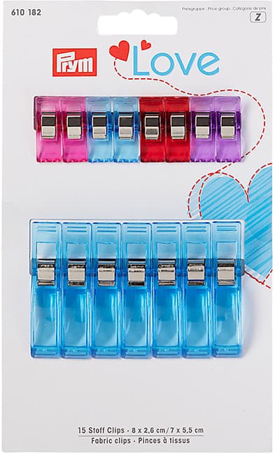 Прищепки малые и большие Prym Love для работы с тканями, 2,6 и 5,5 см, 15 шт undefined