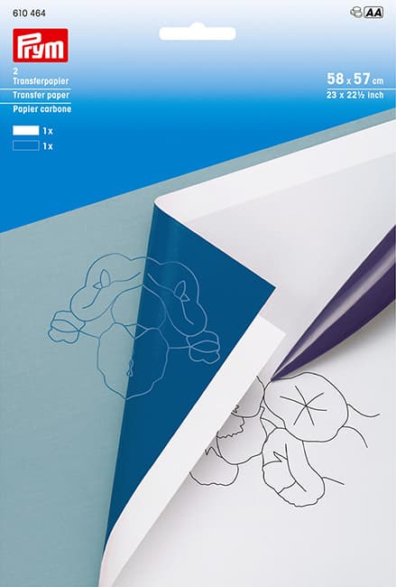 Бумага копировальная для переноса выкройки 56х40см, 2 листа, белая/синяя undefined