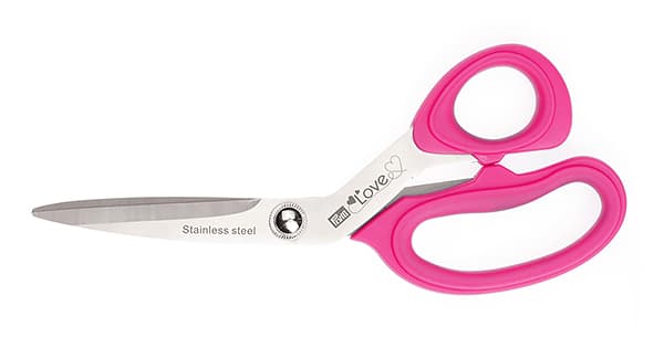 Ножницы раскройные Prym Love 21см с микрозубьями для тонких тканей, розовые undefined