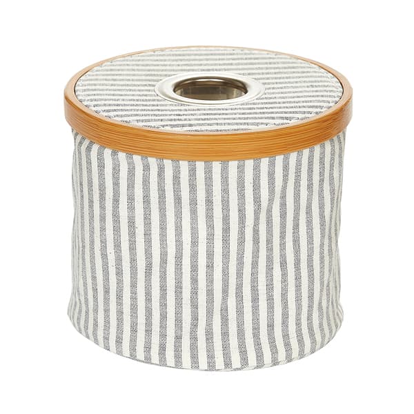 Футляр-держатель для пряжи (13,5х16), ткань/бамбук, серая полоска undefined