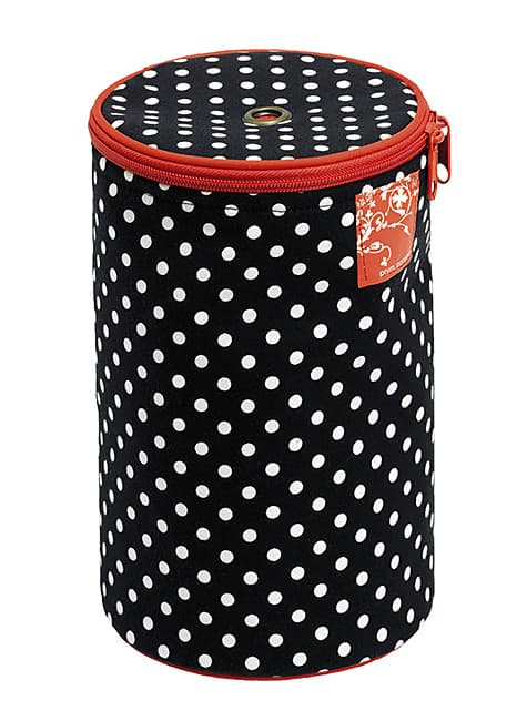 Футляр-держатель для пряжи (14,5х21,5), черный в белый горох undefined