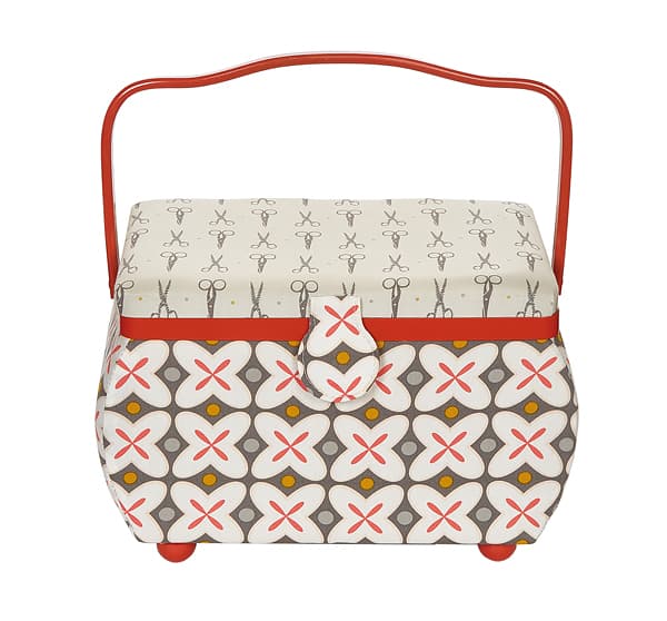 Шкатулка, обтянутая тканью (27х16х17), красная в стиле ретро undefined