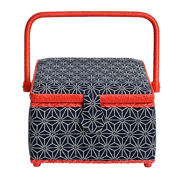 Шкатулка, обтянутая тканью, квадратная (23х23х14), темно-синяя с узором из объемных звезд undefined