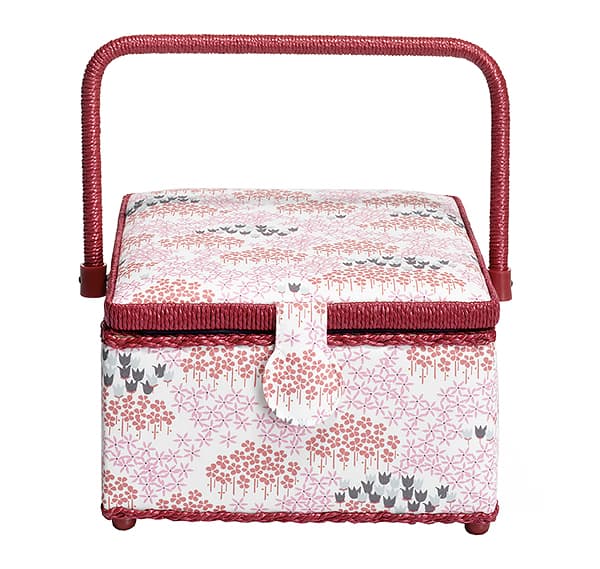 Шкатулка, обтянутая тканью, квадратная (23х23х14), цветочный орнамент undefined