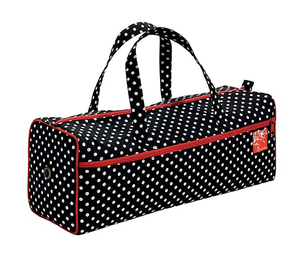 Сумка для рукоделия (44х14х17), черная в белый горох undefined