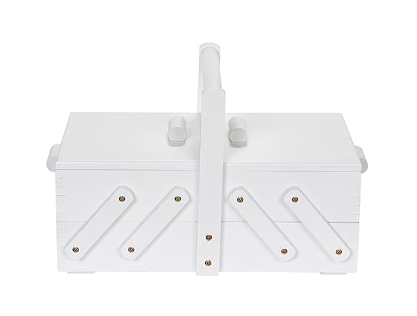 Шкатулка для рукоделия S (36х19х22), дерево, белая undefined