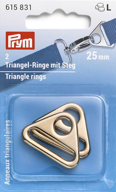 Треугольные кольца с двумя отверстиями 25мм 2шт светлое золото undefined