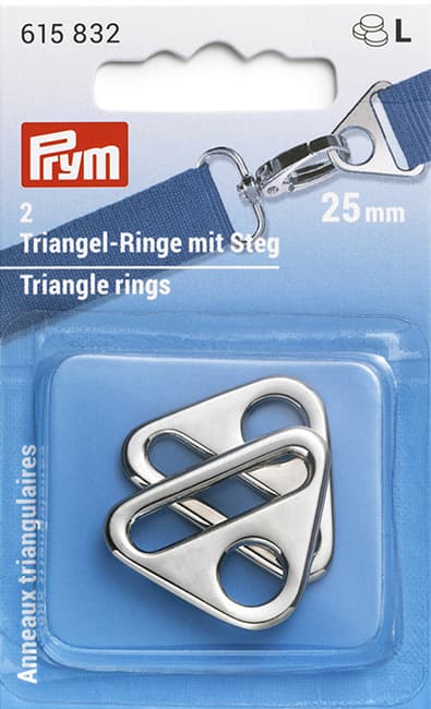 Треугольные кольца с двумя отверстиями 25мм 2шт серебристые undefined