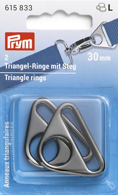 Треугольные кольца с двумя отверстиями 30мм 2шт цвет оружейного металла undefined