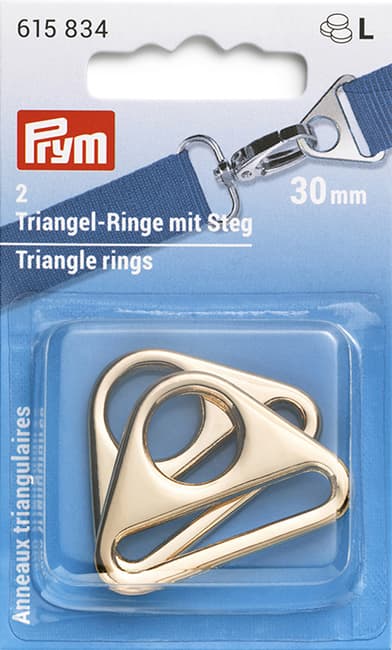 Треугольные кольца с двумя отверстиями 30мм 2шт светлое золото undefined