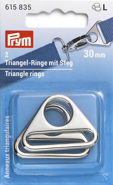 Треугольные кольца с двумя отверстиями 30мм 2шт серебристые undefined