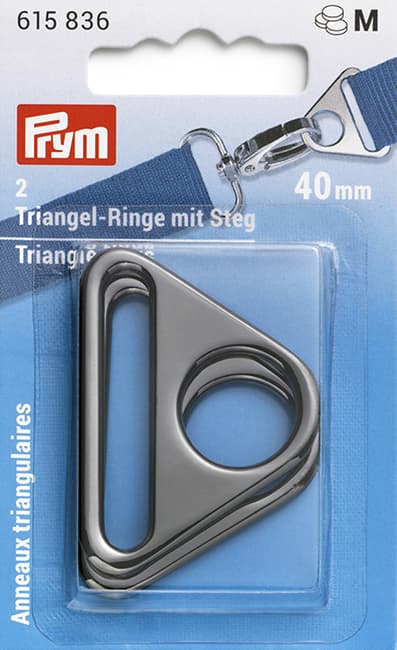 Треугольные кольца с двумя отверстиями 40мм 2шт цвет оружейного металла undefined