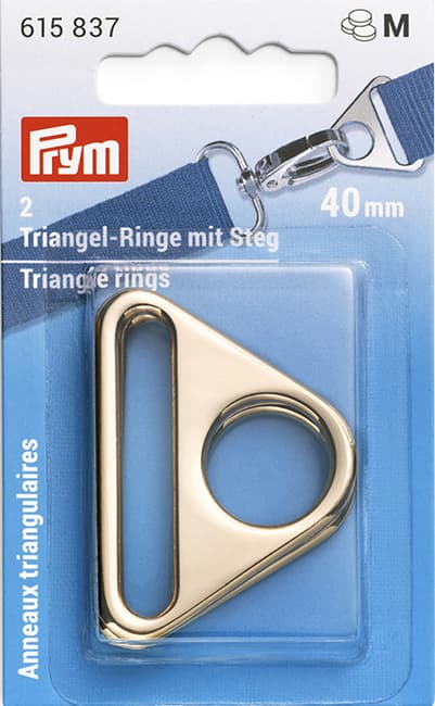 Треугольные кольца с двумя отверстиями 40мм 2шт светлое золото undefined