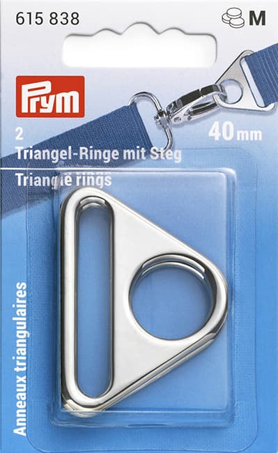 Треугольные кольца с двумя отверстиями 40мм 2шт серебристые undefined