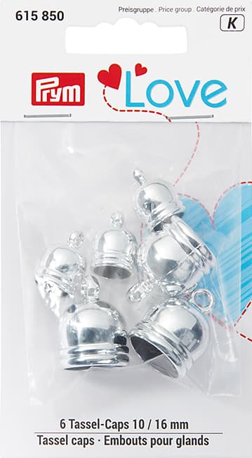 Концевики-шапочки для кистей Prym Love 6 шт, серебристый undefined