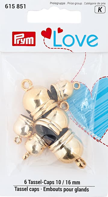 Концевики-шапочки для кистей Prym Love 6 шт, золотистый undefined