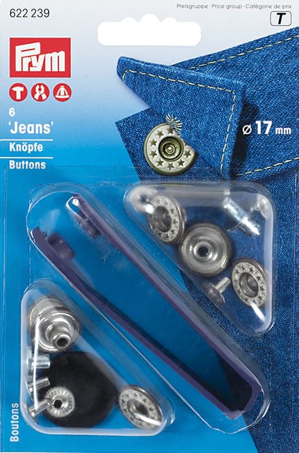 Кнопки "Jeans" латунь 17мм (6шт) undefined