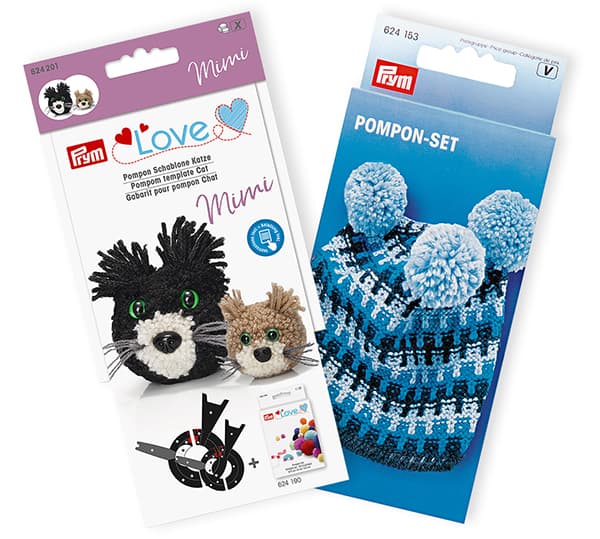 Набор для изготовления помпонов (4 размера), Кошка Мими Устройство для изготовления помпонов + шаблон Кошка