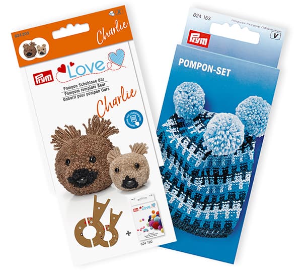 Набор для изготовления помпонов (4 размера), Медведь Чарли Устройство для изготовления помпонов + шаблон Медведь