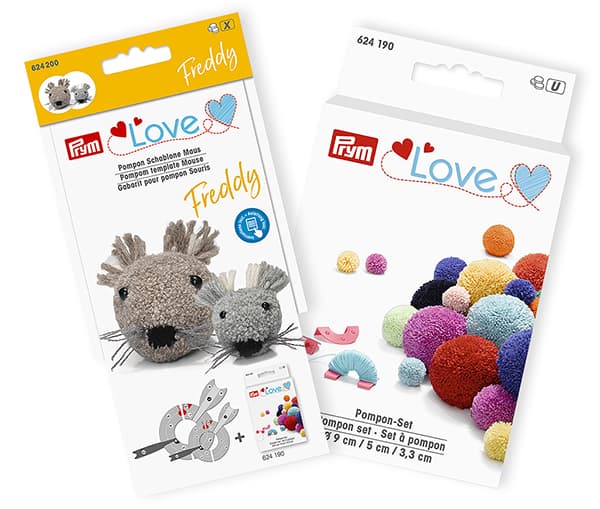 Набор для изготовления помпонов Prym Love (3 размера), Мышонок Фреди Устройство для изготовления помпонов Prym Love + шаблон Мышонок