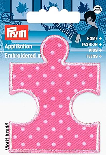 Аппликация Пазл розовый/белый горох undefined