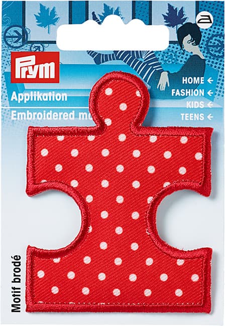 Аппликация Пазл красный/белый горох undefined