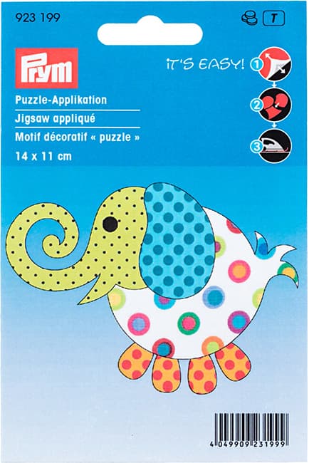 Аппликация Слон разноцветный 14х11см undefined