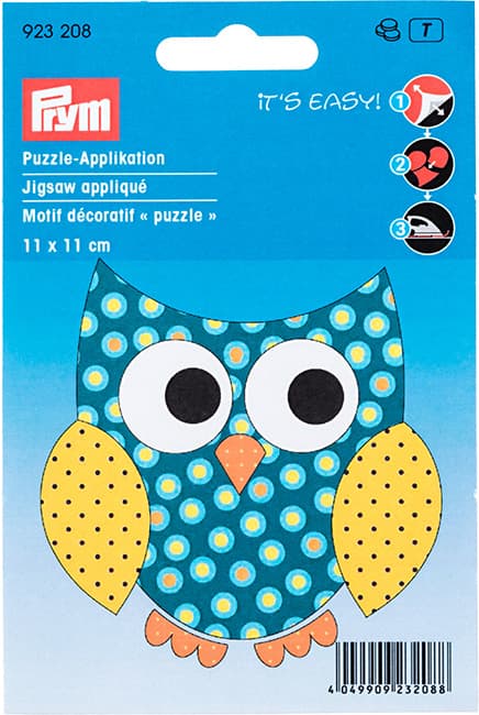 Аппликация Сова разноцветная 11х11см undefined