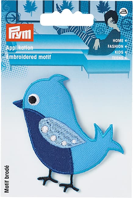 Аппликация птичка синяя 60х70мм undefined